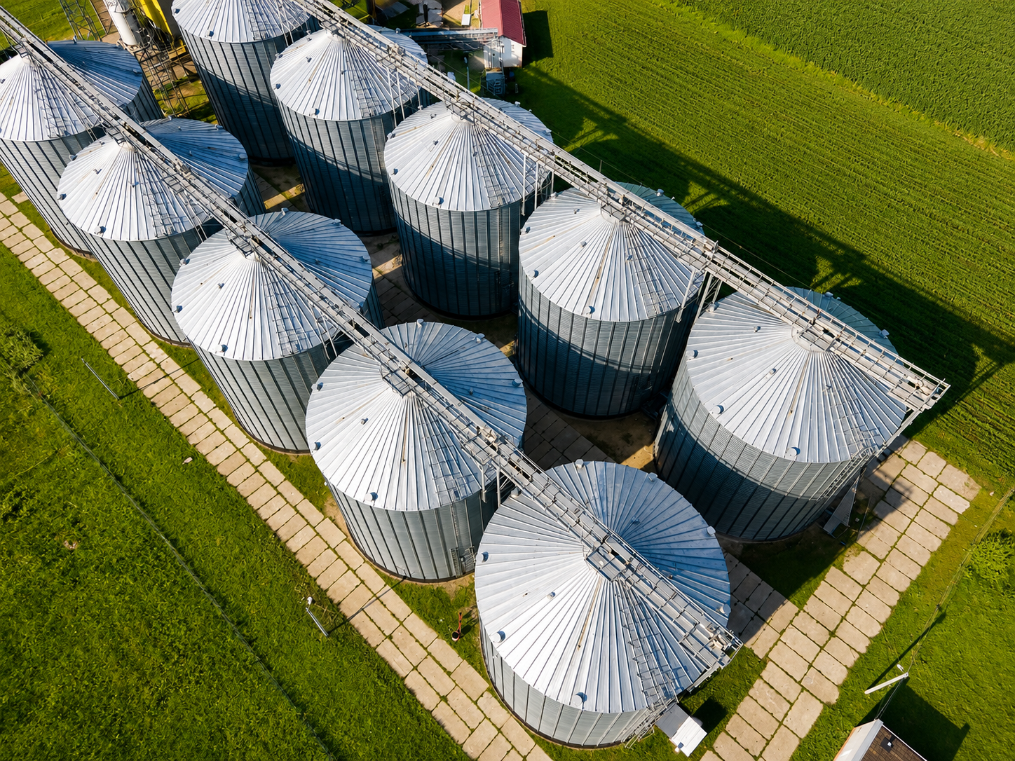 Agricultural grain silos and production infrastructure